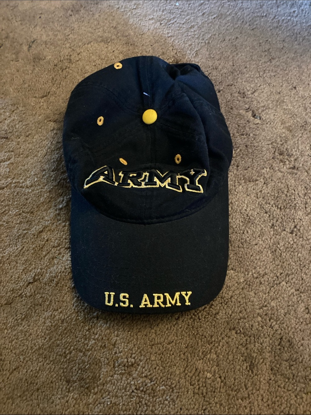 U.S. Army Embroidered Black and Yellow Baseball Cap new condition